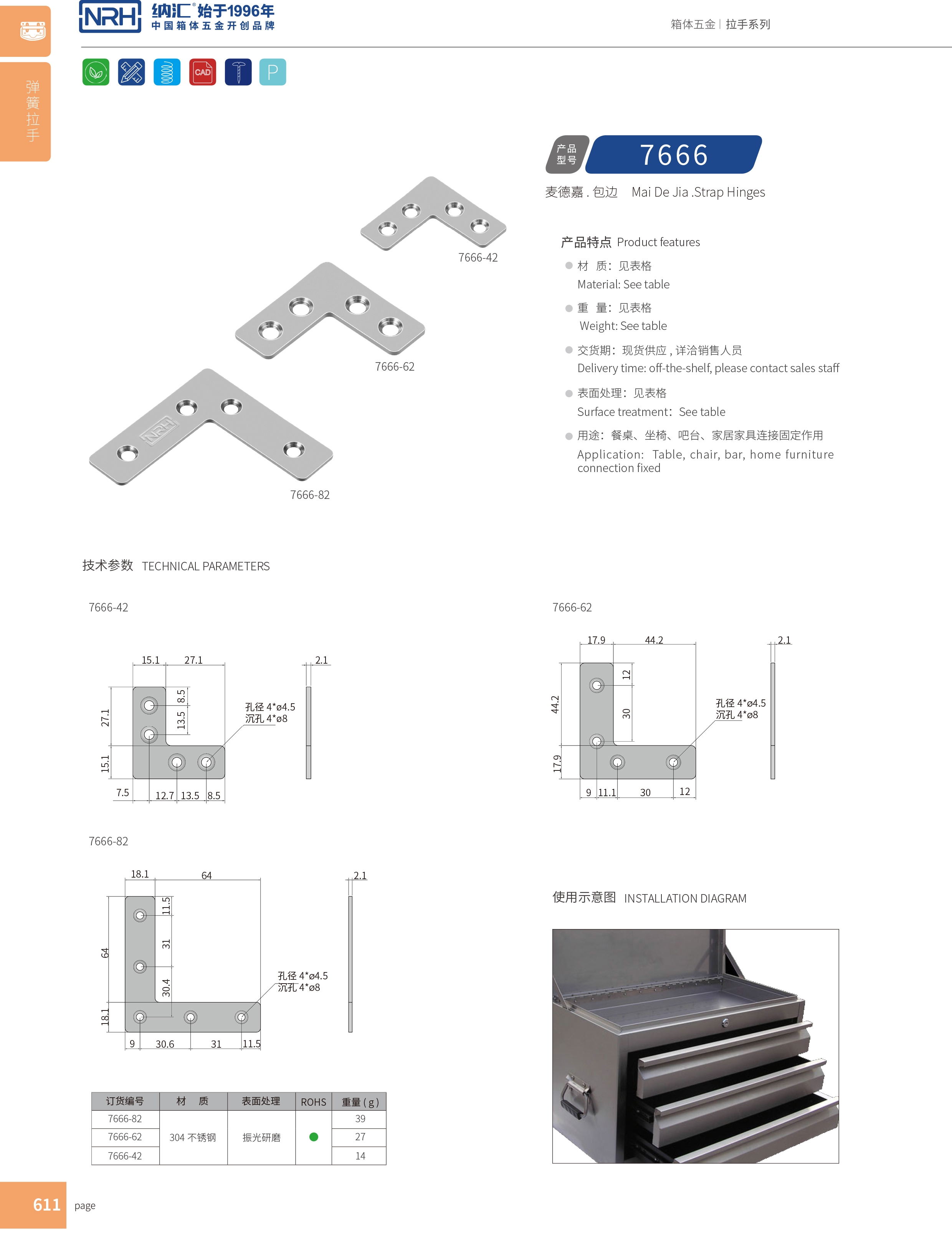 包边7666-42工具箱角码_不锈钢包角_NRH香蕉视频软件包边 